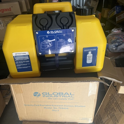 #ad Global Industrial 9 Gallon Gravity Fed Portable Eyewash Station Yellow $149.99