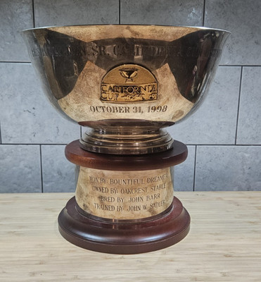 1998 Cal Cup Distaff at Santa Anita Sterling Silver Trophy, Bountiful Dreamer