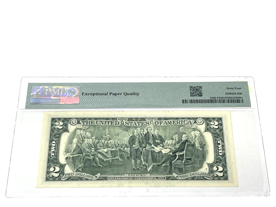 1995 $2 Two Dollars, FEDERAL RESERVE NOTE Atlanta,' PMG 64 Choice UNC (#31) - Image 2 of 2