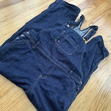 Dickies Men s L Relaxed Fit Bib Denim Overalls Jeans Mid Blue Dungarees Farm