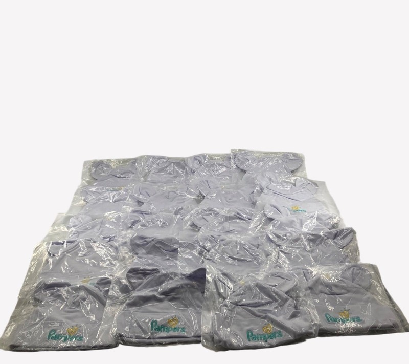 Pampers Infant Caps Hats Beanies With Ears Packaged Individually Lot of 20 NWOT