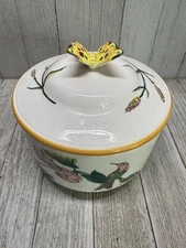 Vintage The Haldon Group Trinket Dish Covered Butterfly Top Handle 1983 Japan