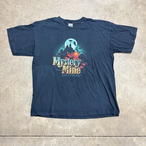 Dollywood Mystery Mine T-Shirt Mens XL Black 90s Dol 1990s vintage concert t-shirt, vintage, size XL, single stitch, B+ condition