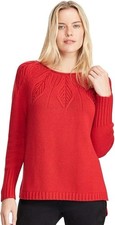Chaps Women's 2XL Red Stitched Classic Winter Crewneck Comfortcore Cozy Sweater