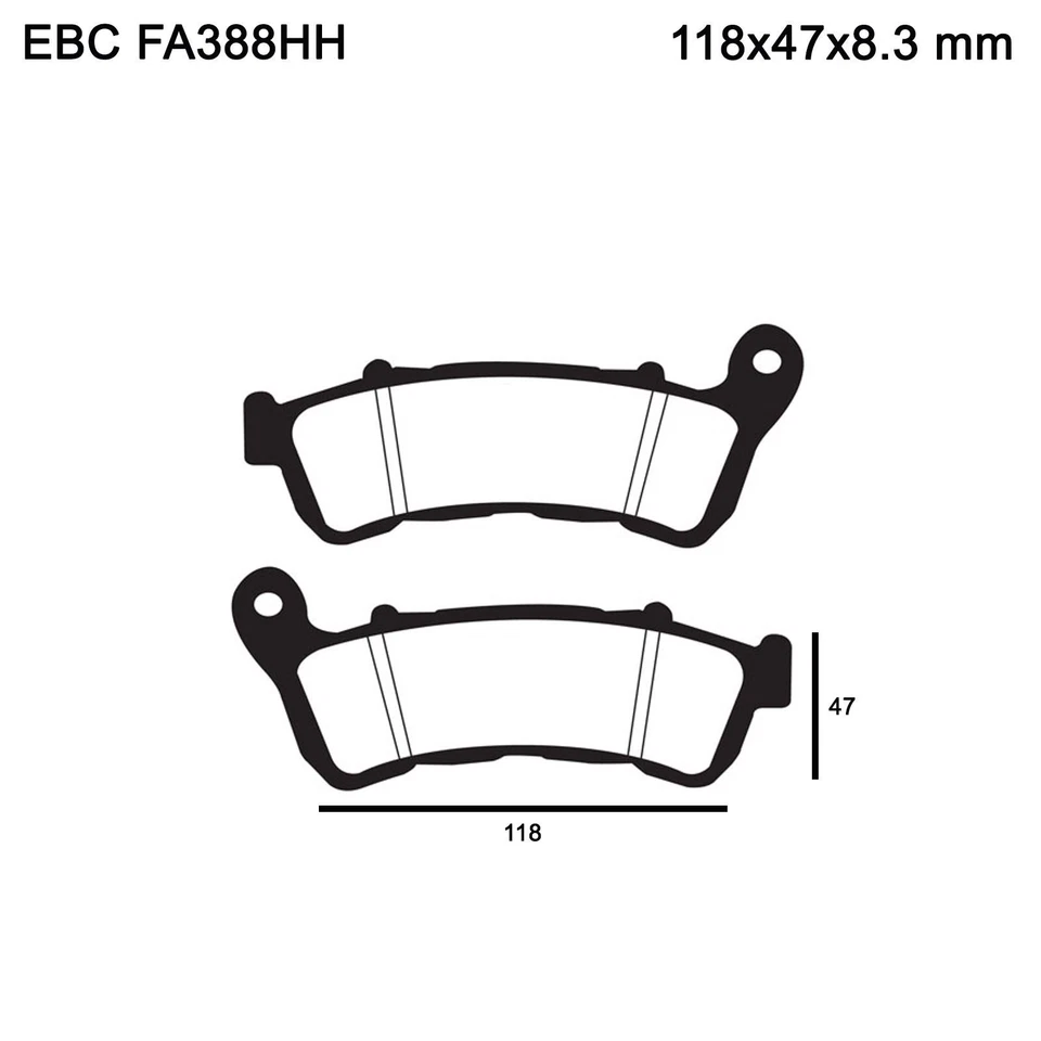Pastillas de freno sinterizadas para motocicleta EBC FA388HH para Honda CB 1000 R 09-17 Foto 2 de 4