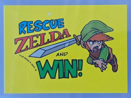 1989 Topps Link Sticker Vintage Legend of Zelda NES Collectible Retro Sticker
