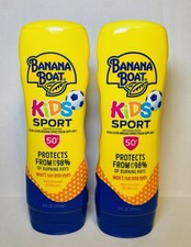 2 New Banana Boat Kids Sport Sunscreen Lotion SPF 50 Tear Sting Free Exp 2027