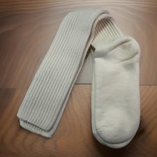 Vintage Socks 9-11 23" Crew White Over The Calf 80s 90s