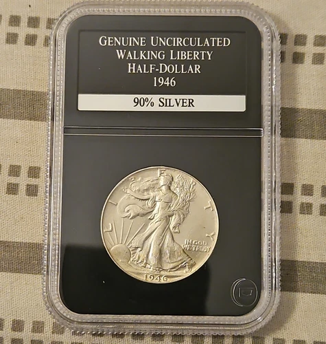 1946 Liberty Walking Half Dollar Uncirculated 90% Silver PCS Stamps & Coins