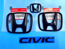 4Pcs Style Front Rear Black Emblem For 2016-2021 Honda CIVIC 4Dr