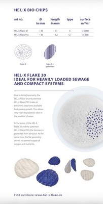 HEL-X Flake 30 Bio  media Chips for Biological Laboratory Applications