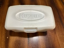 Huggies Baby Wipes Container White Plastic Flip Lid Refillable EMPTY