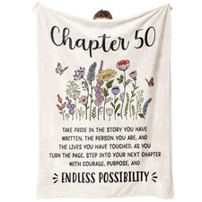 50th Birthday Gifts For Her Him Chapter 50 Blanket 1975 Decorations Throw 50x60