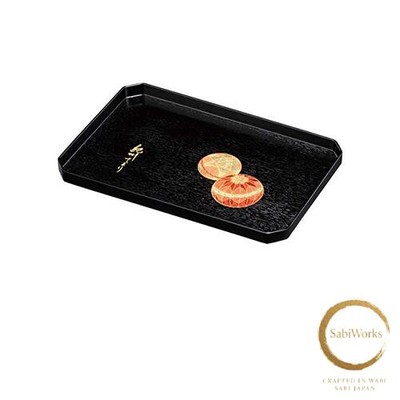 Neu Nakanishi Kogei Obon Tablett Mehrzweck Tablett Schwarz Kishu Temari 30cm