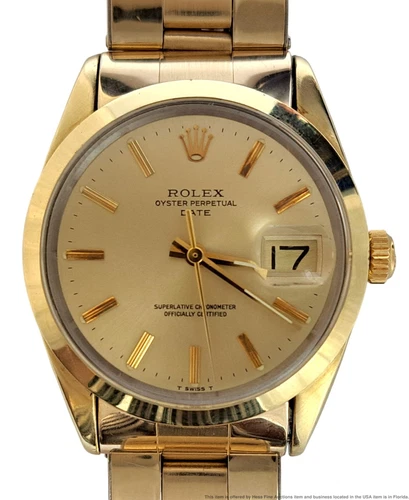 Vintage 14k Gold Capped Rolex Oyster Chronometer 1550 1979 Running Wrist Watch