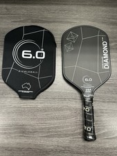 Six Zero Double Black Diamond 15mm elongated Pickleball Paddle w/ Cover