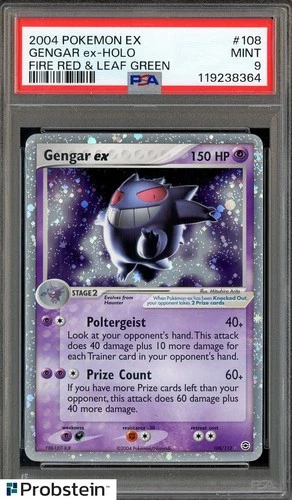 2004 Pokemon Ex Fire Red & Leaf Green #108 Gengar Ex Holo PSA 9 MINT