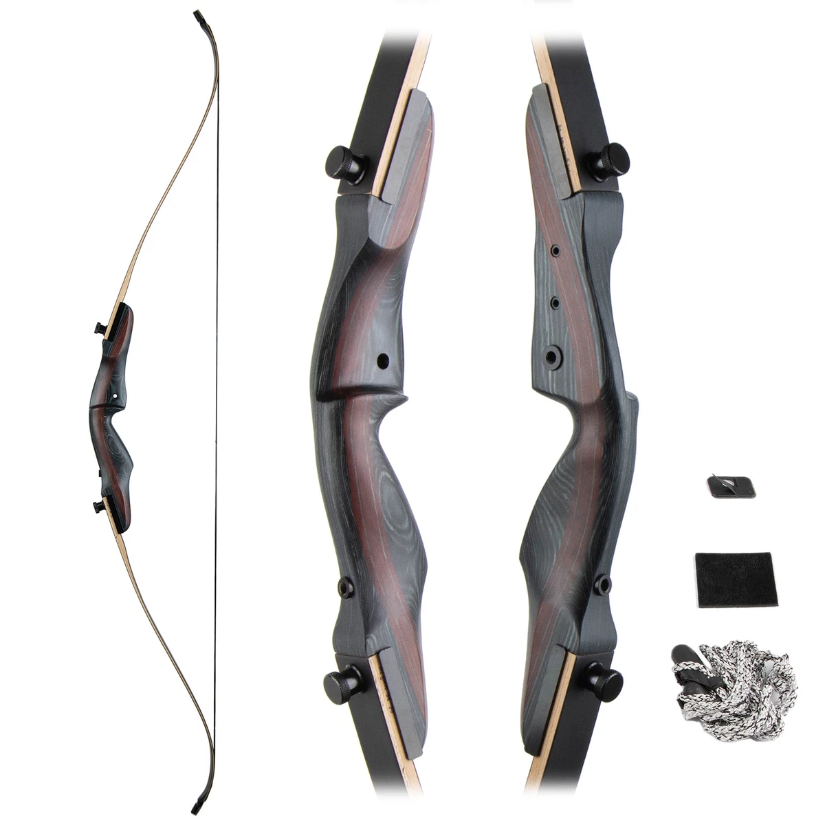 Set D'arc Recurvo 30 LBS Avec Flèches - Arc De Chasse Noir - Neuf