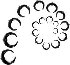 18 Pcs Septum Pincher Tapers Rings, Stretching Piercing Kit Body...