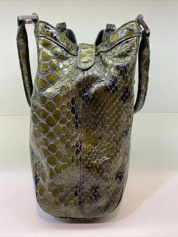 COLE HAAN VTG Y2K Leather Python Snakeskin Embossed Shoulder Satchel Bag 26 - Image 3 of 4