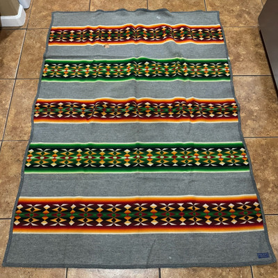 Pendleton Beaver State ウールブランケット VTG Pendleton Blanket Beaver State Native Indian Trade Wool 71x54