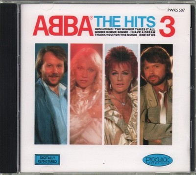 Abba Hits 3 CD UK Pickwick Compact Discs 1988 CD. Front inset has some light