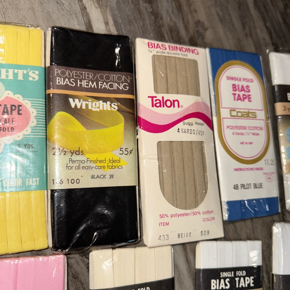 Lote De Colección De 11 Cinta Sesgada Surtido Varios Colores Tamaños Wright’s Talon Foto 3 de 4