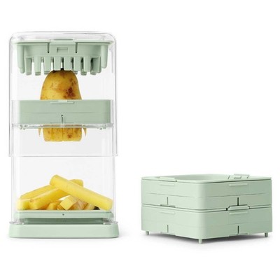 Brabantia Tasty Plus Kartoffelchipschneider jadegrün drei Schnittgrößen rutschfest
