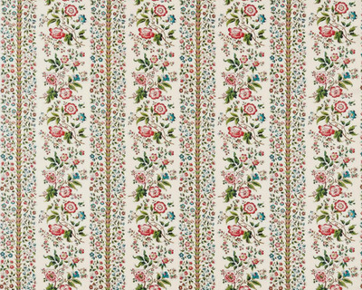 SANDERSON VORHANGSTOFF DESIGN Rose Pergola 3,4 METER CHINTZ 100% LEINEN