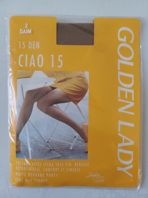 LOT DE 3 COLLANTS VOILE GOLDEN LADY 15 DEN - TAILLE 2 - COULEURS DAIM & MARRON - NEUFS ÉTIQUETÉS