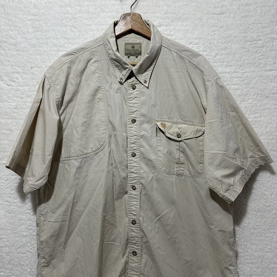 Beretta Shooting Shirt Mens Padded Shoulder Button Down Hunting Size L, XXL? - Image 4 of 4
