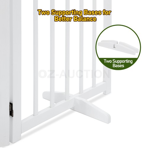 Pet Safety Gate 4 Panel Puppy Playpen Wood Enclosure Security Fence Freestanding - Picture 8 of 12