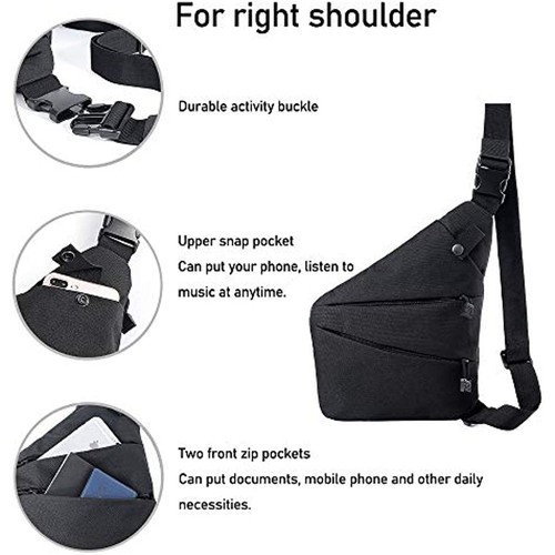 Conceal Carry Bag Travel Close-Fitting Anti-Theft Waist Bag Shoulder Bag for Men - Picture 3 of 12