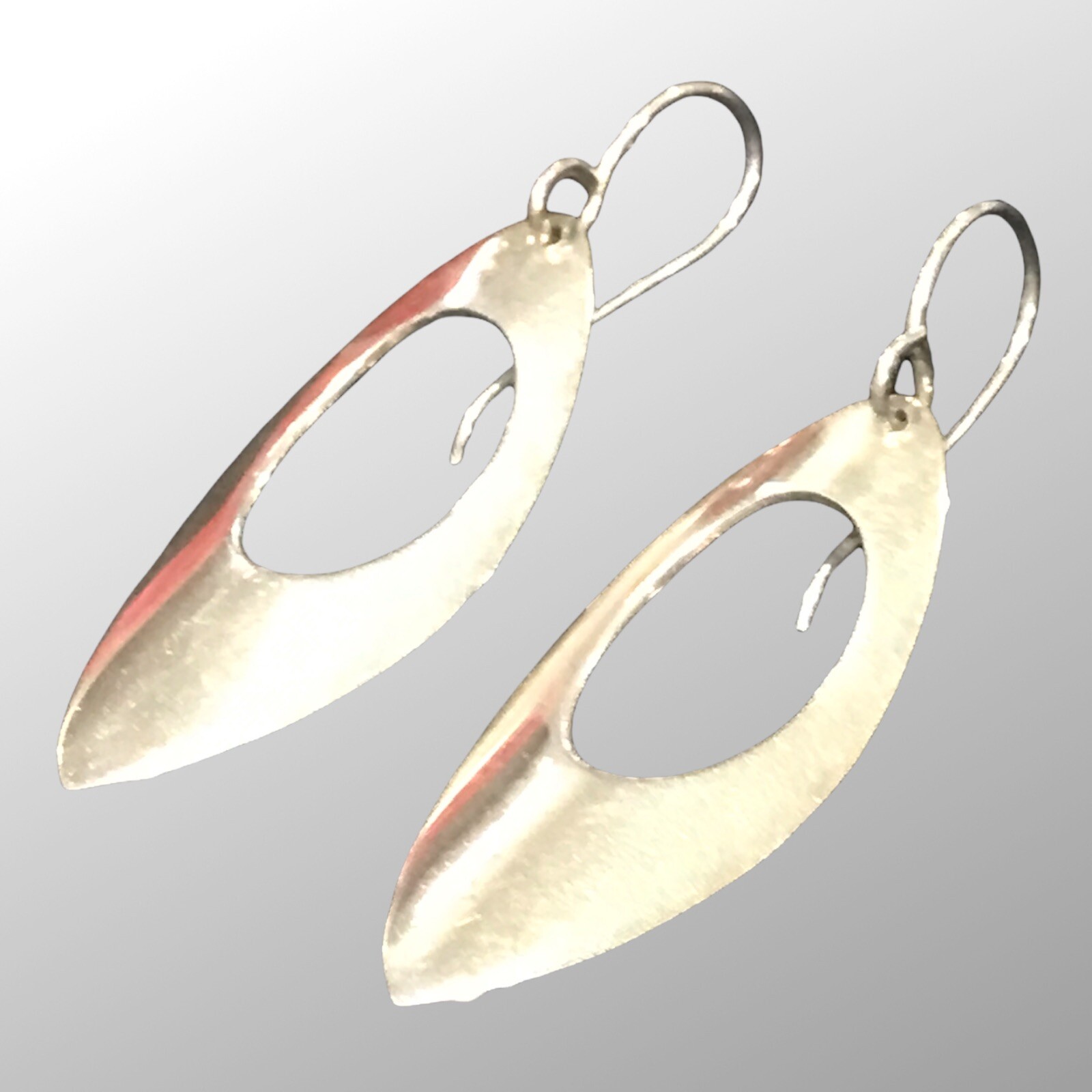 sterling silver open leaf dangle earrings - image 3