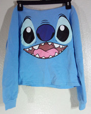 Disney Lilo Stitch Hoodie Blue Girls Large Long Sleeve Hooded Sweatshirt w/ Ears