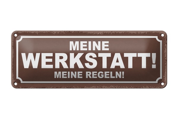 Blechschild Spruch 27X10 Cm Meine Werkstatt Meine Regeln Deko Schild Tin Sign-image