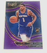 2020-21 Select Prizms Neon Purple Pulsar #293 Obi Toppin: RC New York Knicks 5/5
