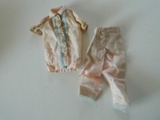 PINK 2 Piece Pajama Set Blue Trim 1962 - 1963 VINTAGE Authentic Barbie  Mattel