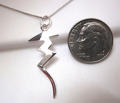 Zig Zag Lightning Bolt Necklace 925 Sterling Silver Corona Sun Jewelry 