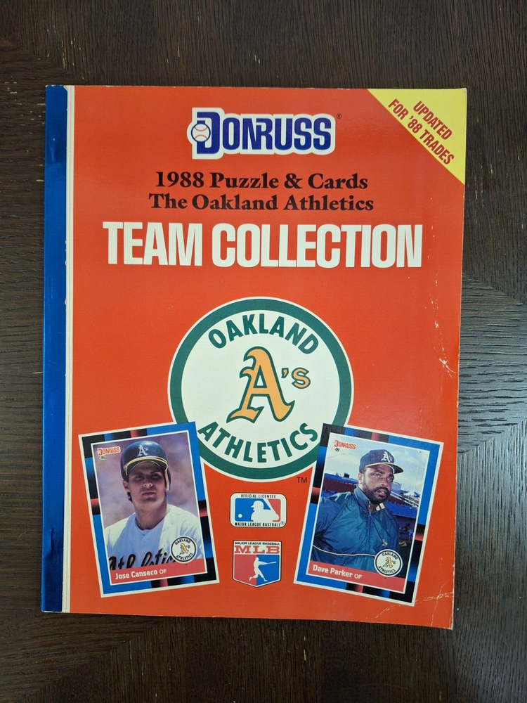 1988 DONRUSS PUZZLE & CARDS OAKLAND ATHLETICS TEAM COLLECTION BOOK