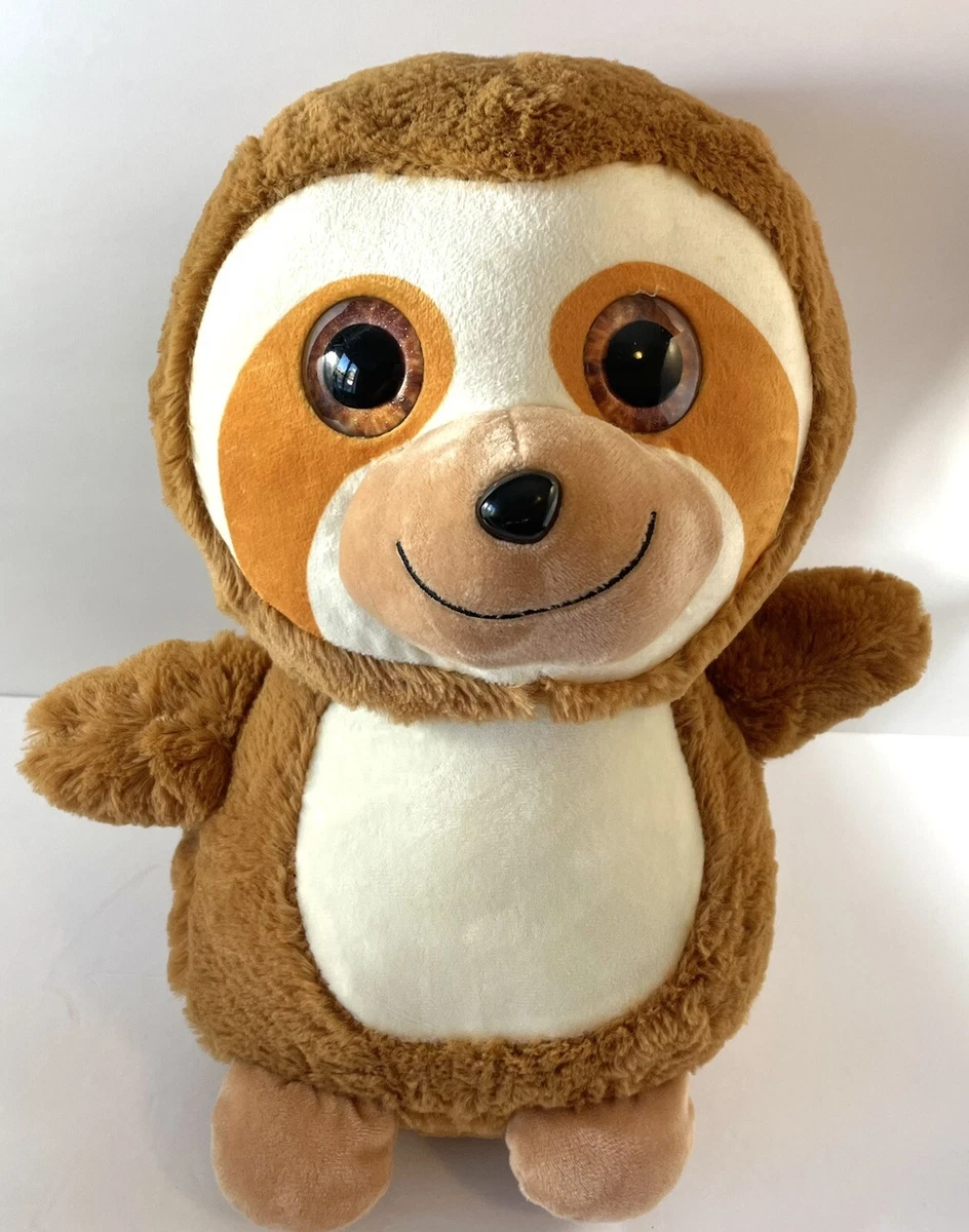 Nanco 14 Plump Pal Sloth light brown glitter eyes Plush Stuffed Animal