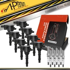 A-Premium 8x Black Ignition Coil & IRIDIUM Spark Plug Kits for Benz CLK550 G550