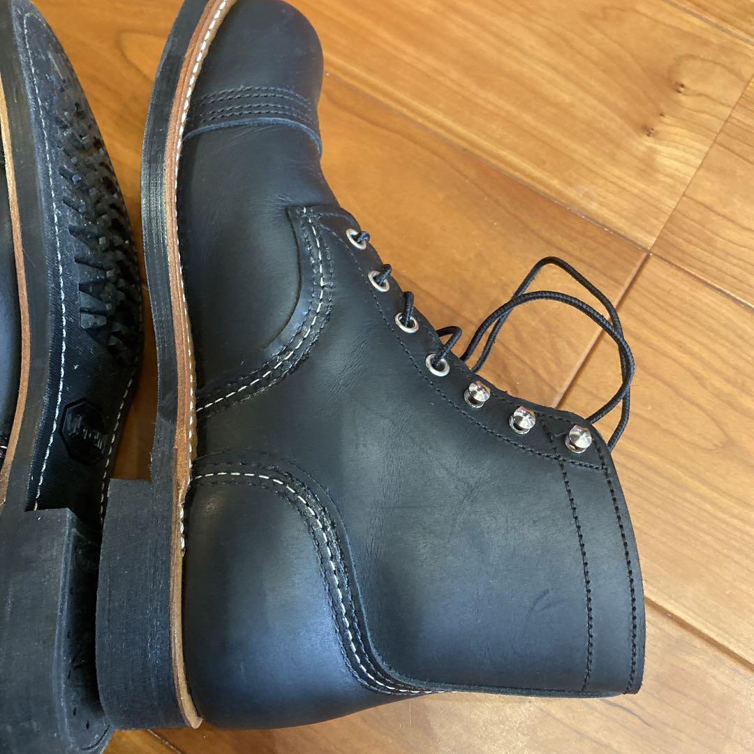 Red Wing Boots Iron Ranger 8084 US:7.5D Leather Black 0033151K 