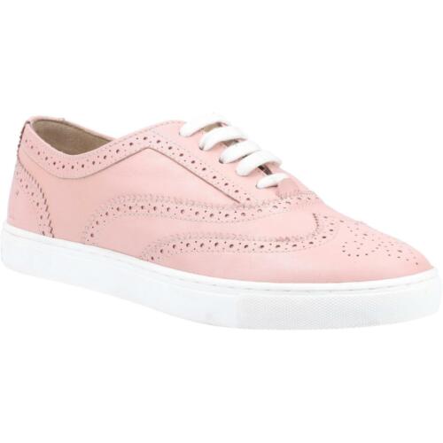 Hush Puppies Tammy blush pink leather ladies lace up brogue trainers shoes - Afbeelding 1 van 1