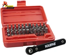 K402 Screwdriver Bit Set with Mini Ratchet Wrench, 1/4-Inch Drive, 34-Piece