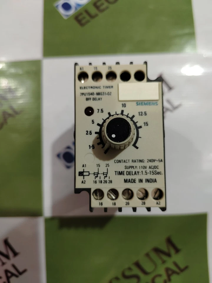 Temporizador de retardo apagado Siemens 7pu1540-8bg31-0z temporizador 1.5s-15s voltaje 110vac/dc Foto 4 de 4