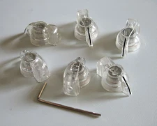 6x Clear Chicken Head Knob 1/4" Transparent Guitar Amp Effect Pedal Knobs