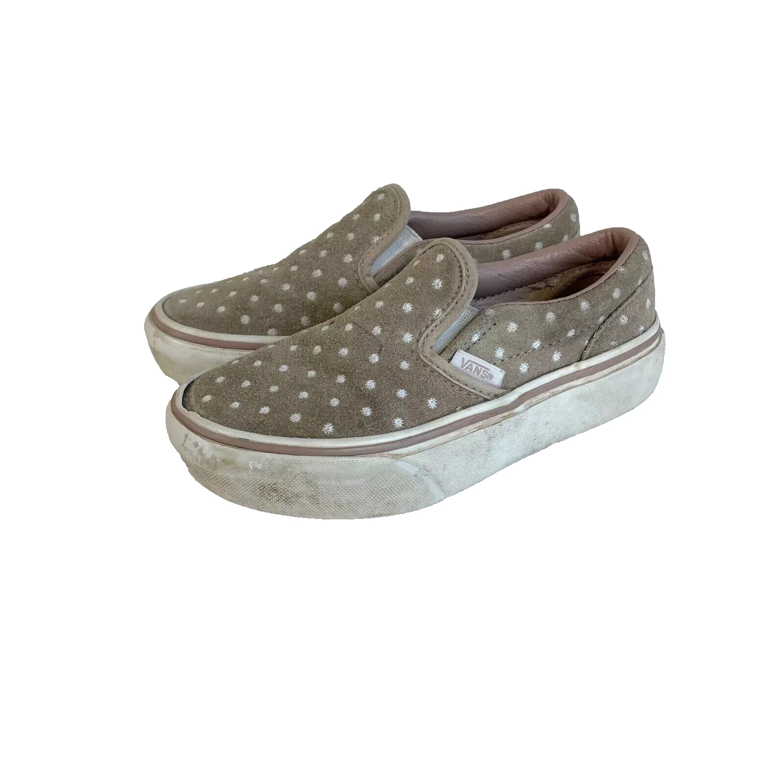 Scarpe VANS Off The Wall classiche platform slip on ragazza 13 5 grigio a pois scamosciato