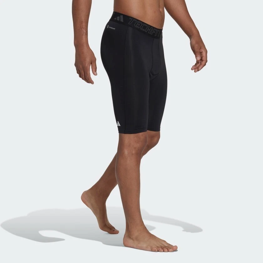adidas Techfit Training Shorts Mens Compression Running Base Layer Black - Image 3 of 4