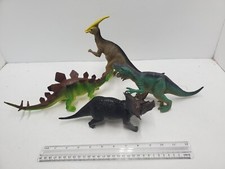 4x Vintage Boley Dinosaur Figures 8   Triceratops Allosaurus Stegosaurus Plastic
